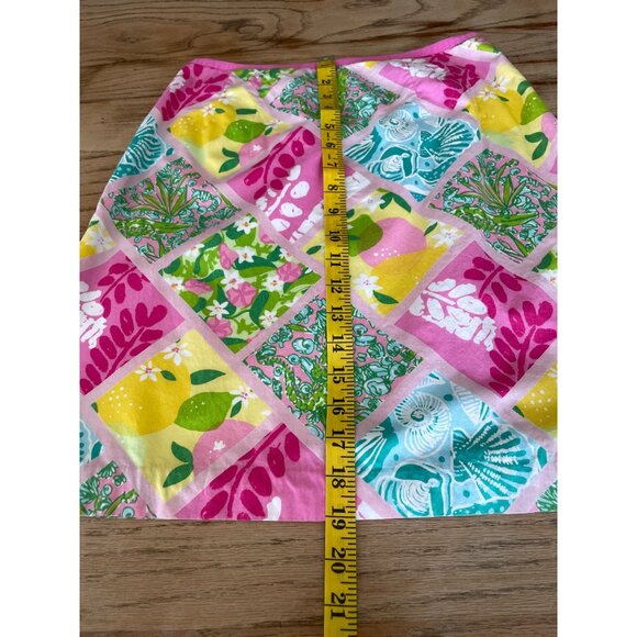 VTG Lilly Pultizer Patchwork Mini Skirt Womens 2 Floral Shells Y2K Beach - Picture 7 of 7